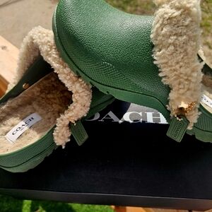 Coach Green Shearling Lined Footwear